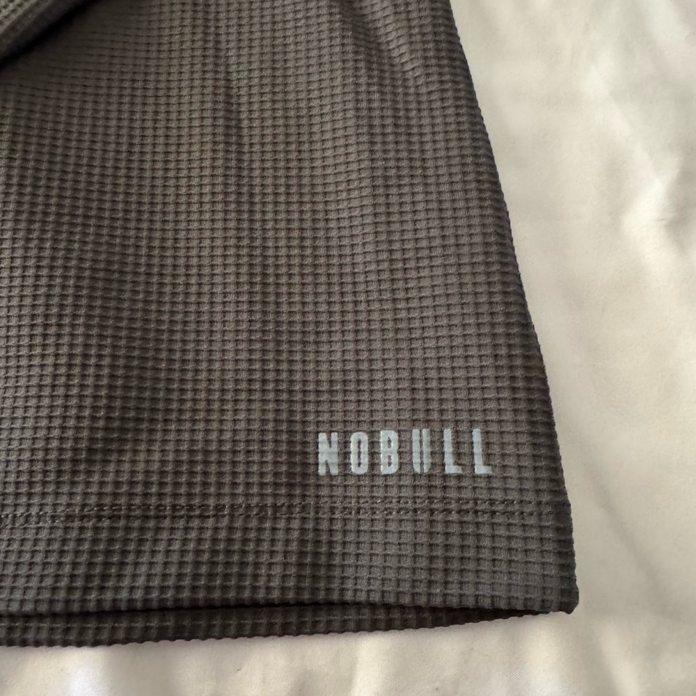 NOBULL Dark Gray Waffle-Knit Sweatshirt with White Logo
